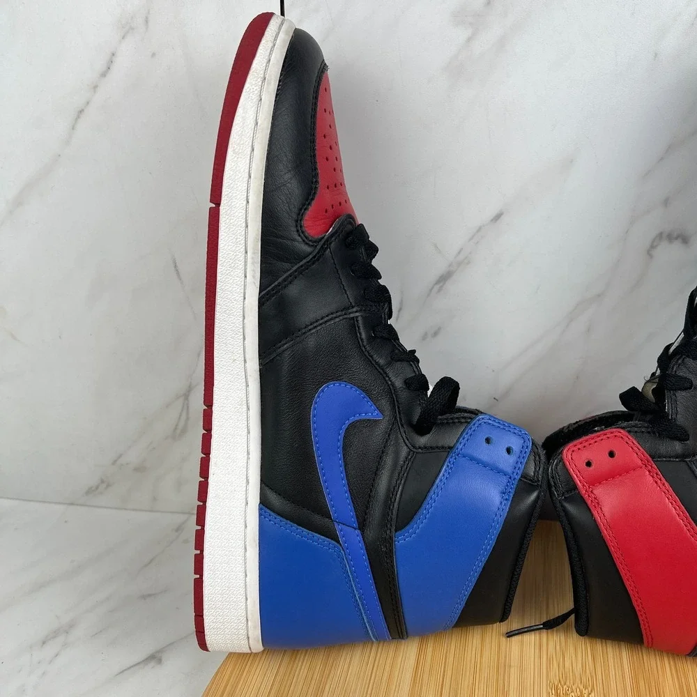 Nike Air Jordan 1 Retro High OG Top 3 Mens Size 12 Red Blue Sneakers 555088-026